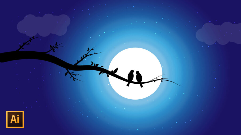 night sky vector illustration